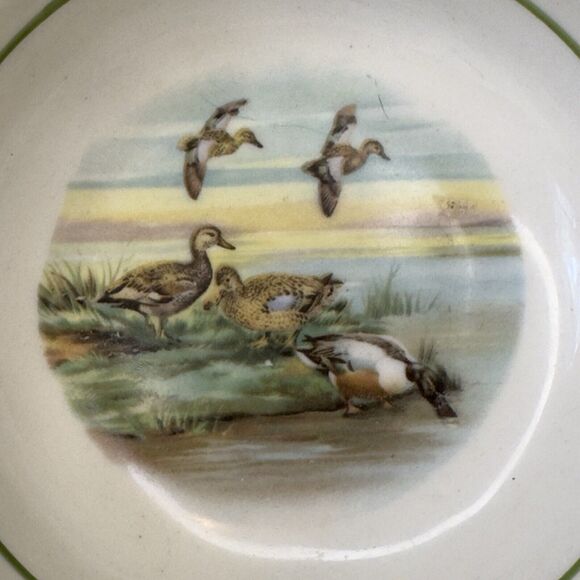 HYALYN POTTERY Porcelain 621 Ashtray Vintage Mallard Ducks 5.25" square - Picture 11 of 12